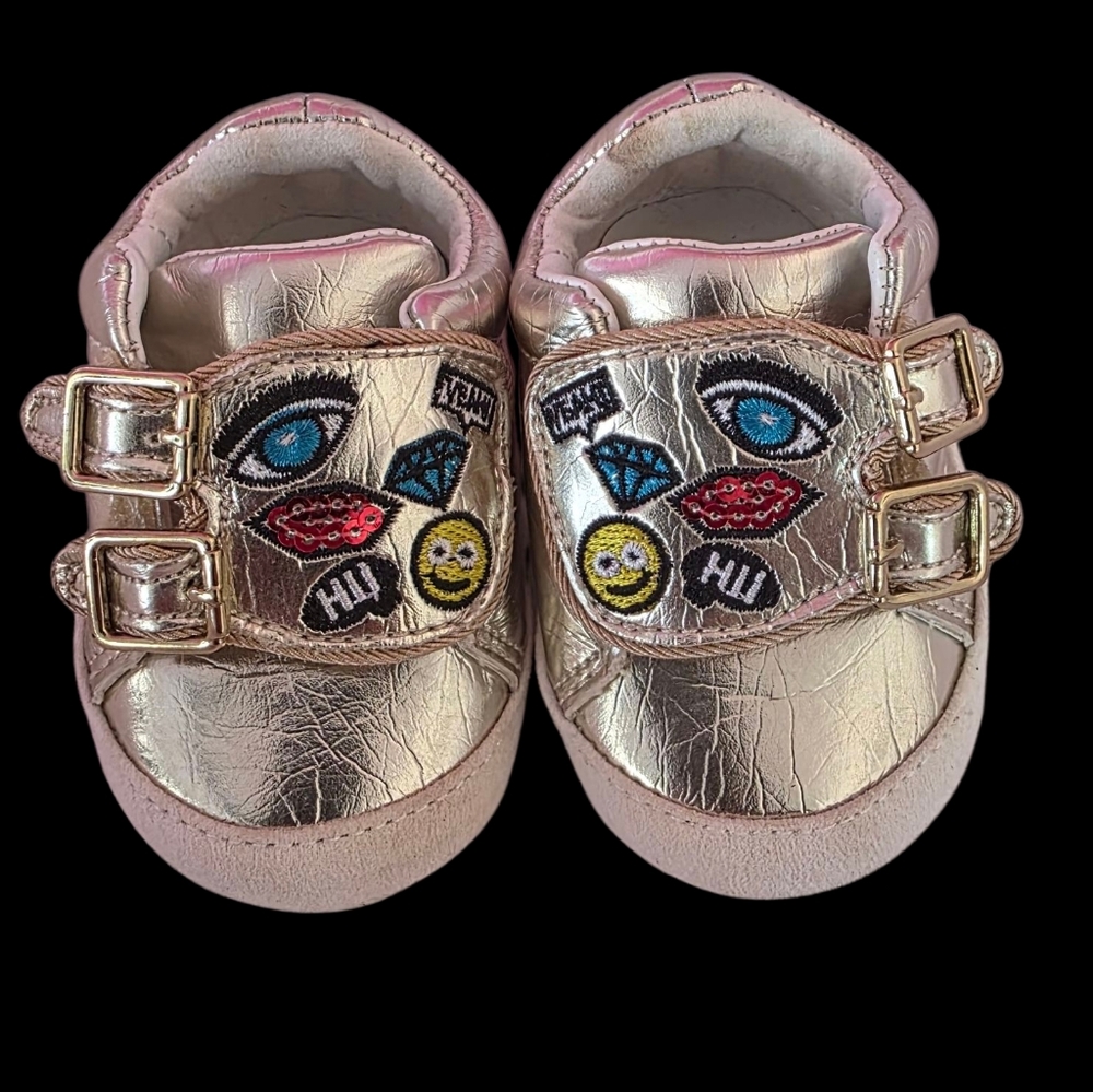 Sam Edelman Metallic Kids Shoes with Fun Patches
